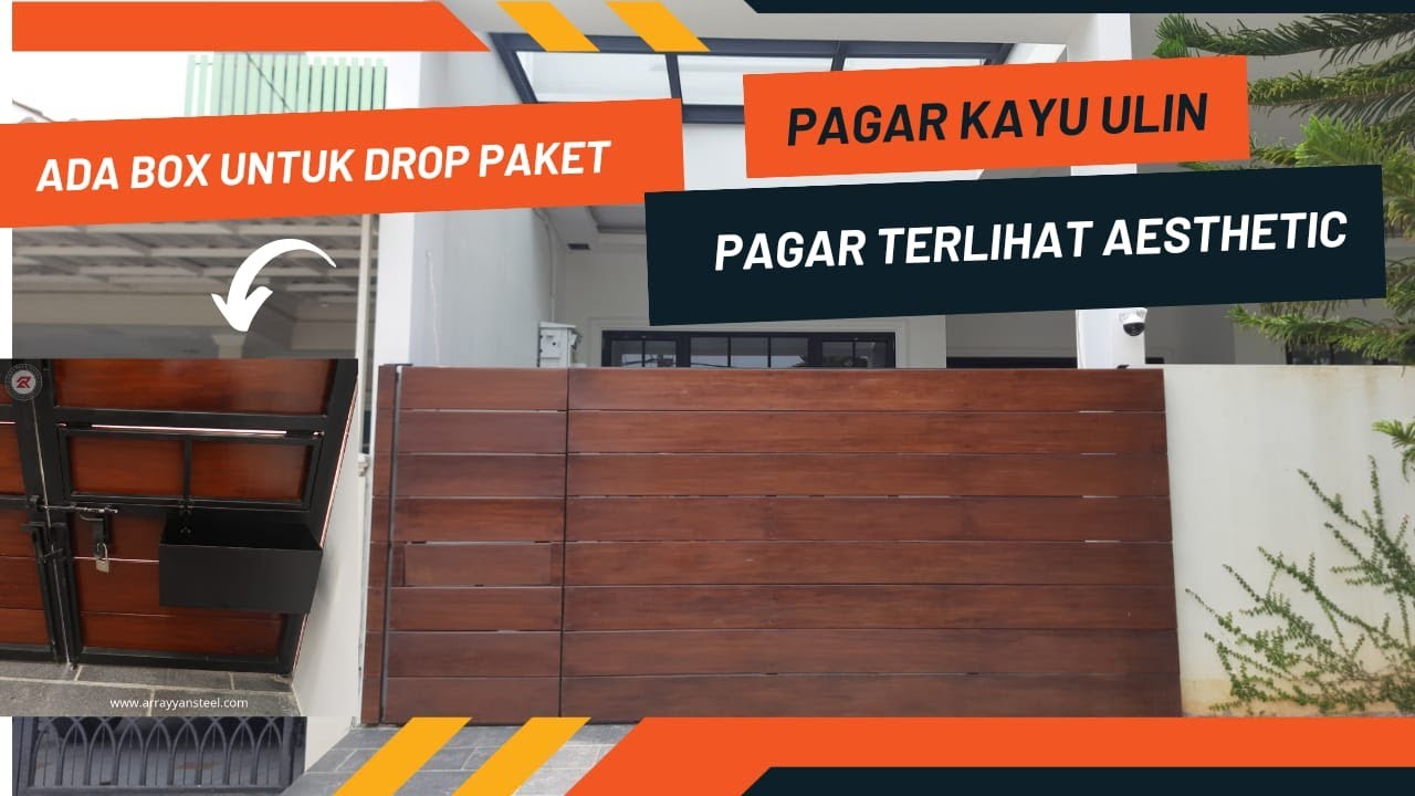 TAMPILAN DEPAN RUMAH MENJADI AESTHETIC DENGAN PAGAR KAYU ULIN!!  PAGAR NYA ADA BOX TEMPAT DROP PAKET
