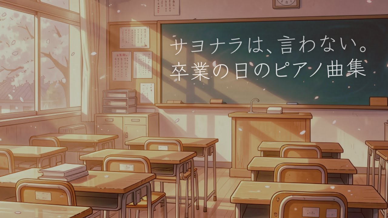 桜が散る前に。言えなかった「ありがとう」を伝える卒業ピアノBGM【作業用・癒し】