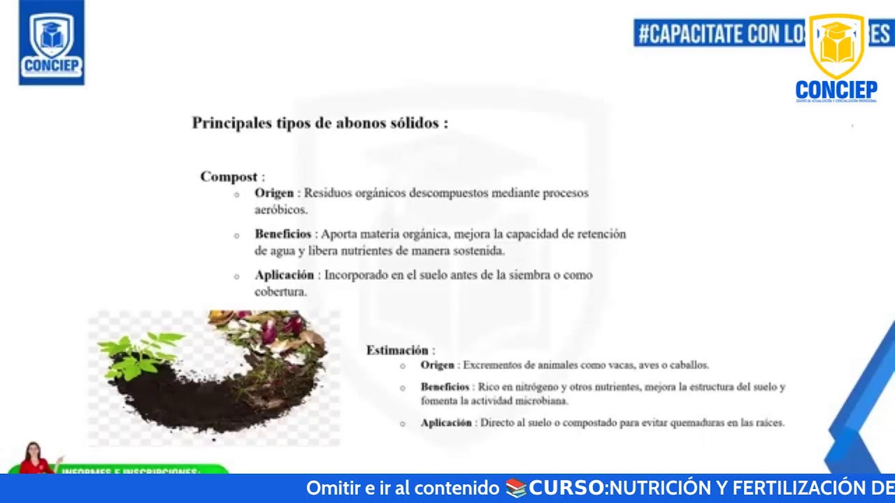 📚𝗖𝗨𝗥𝗦𝗢:NUTRICIÓN Y FERTILIZACIÓN DEL BANANO ORGÁNICO CON LA UTILIZACIÓN DE ABONOS ORGÁNICOS📚
