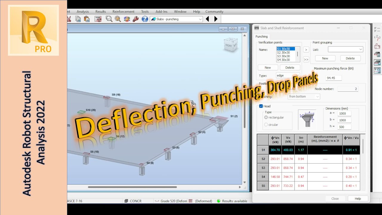 The Slab Series | Part 2 - Slabs Deflection, Punching, Drop Panels, Column Heads | Autodesk Robot