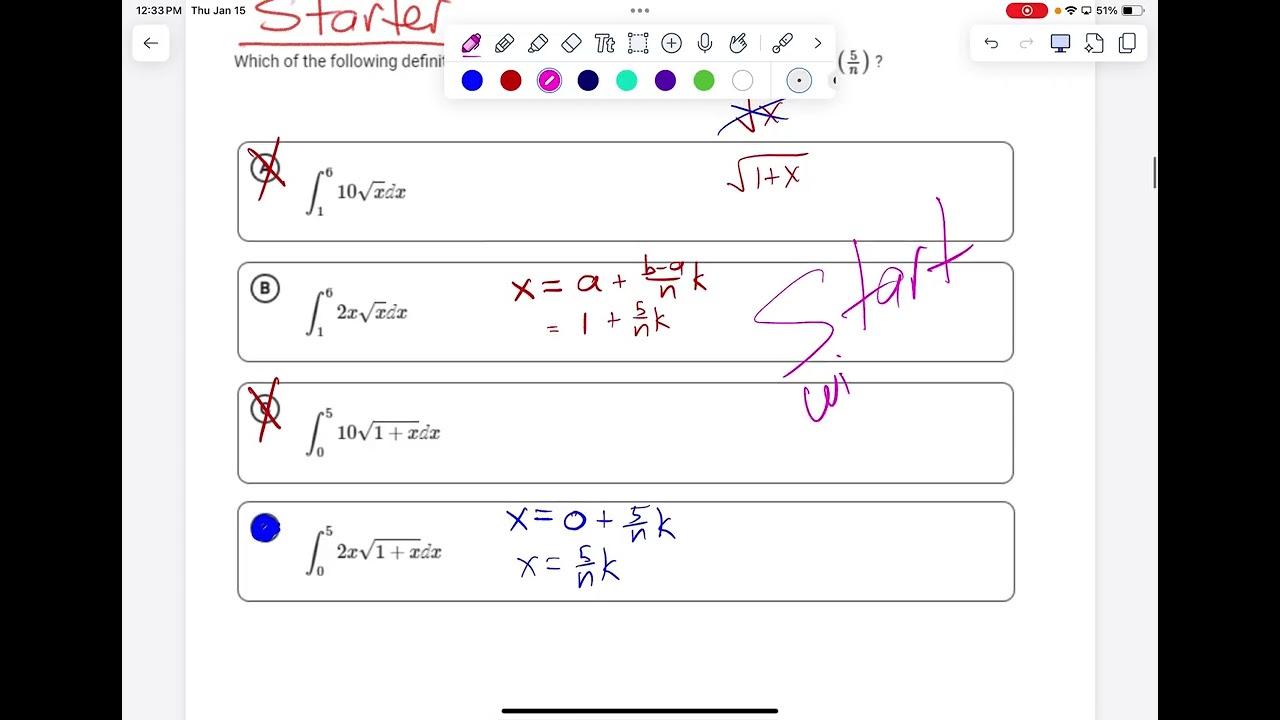 1,15 Calc 6.4 Fundamental Theorem of Calculus part 2 and interpreting the accumulation function