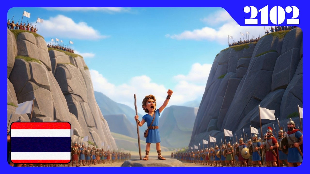 ดาวิดและโกลิอัท (David and Goliath) | เรื่องราวจากพระคัมภีร์ | Hello Faith Story, 2102-L