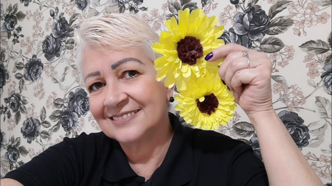 Aula 234 - Girassol em papel!!!!! 1 de maio de 2020