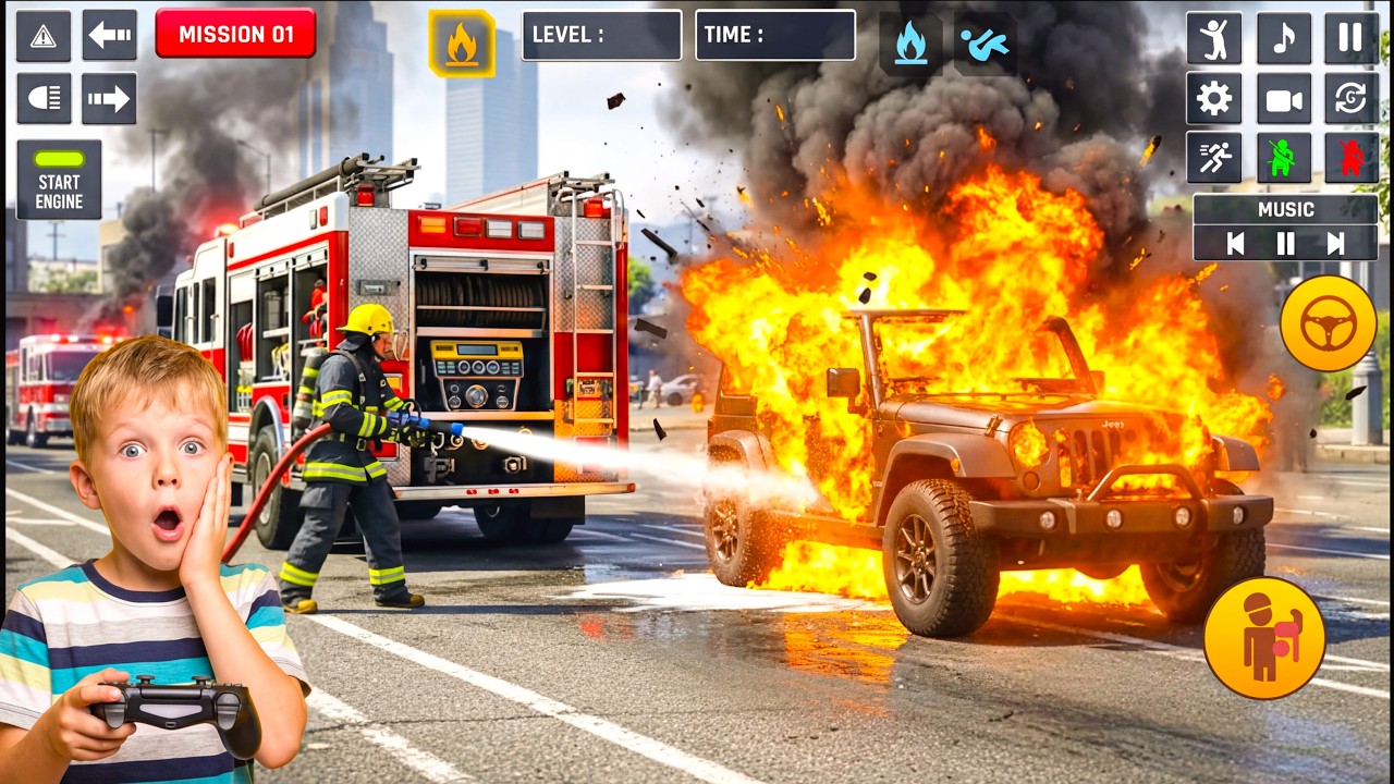 Extreme Fire Rescue Mission! 🚒🔥 Fire Fighter Truck Driving Simulator Gameplay | Xtreme Hyper