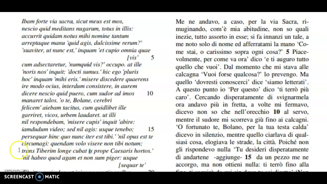 Orazio satire, I, 9