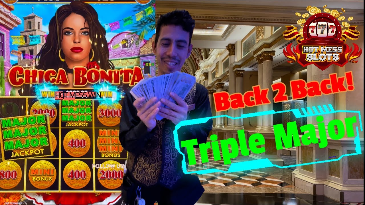 BACK TO BACK 🟢TRIPLE MAJOR JACKPOTS! #letsgo #venetianlasvegas #chicabonita🌶️🌶️