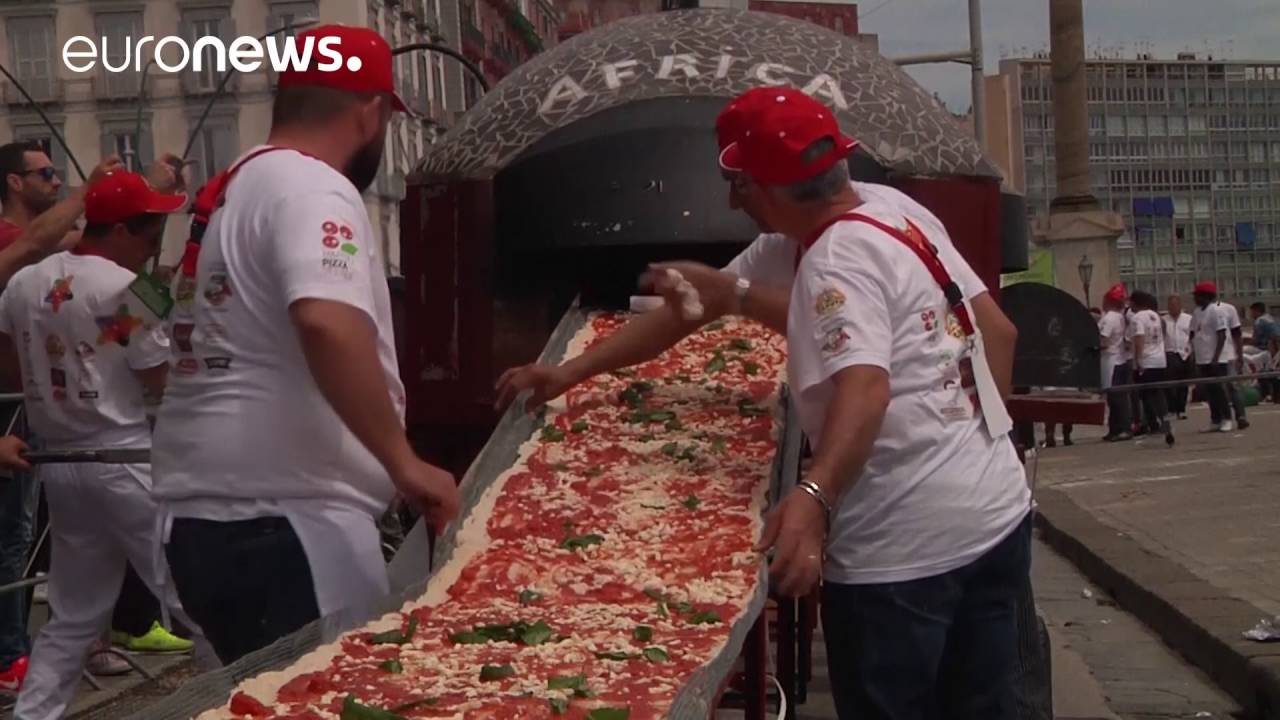 World's longest pizza created in Naples measuring 1.8 km
