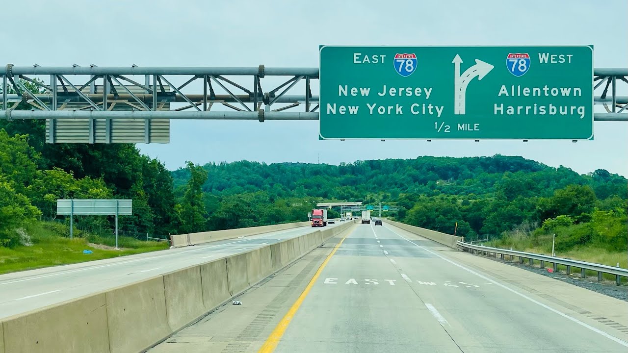 Full Length Drive I78 East Pennsylvania to New York City