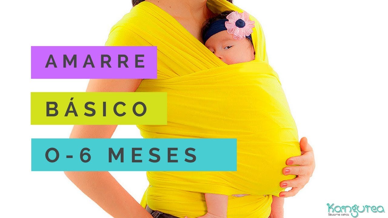 Amarre básico con fular elástico de 0-6 meses