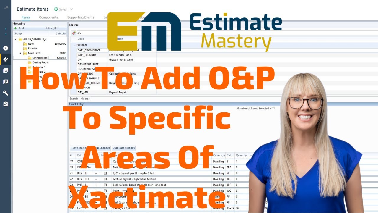 How to add O&P To Specific Areas Of Xactimate