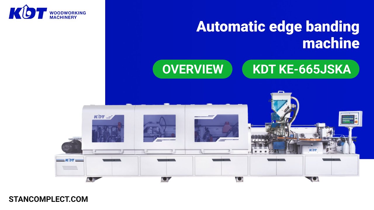 KDT KE-665JSKA edge banding machine with a top glue pot for working with EVA/PUR adhesives