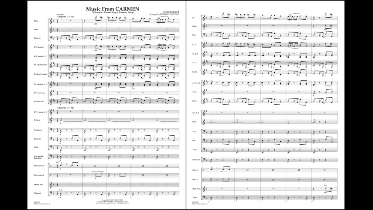 Music from Carmen by Georges Bizet/arr. Richard L. Saucedo