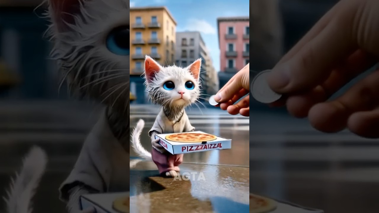 kitten gets teased by friends for having old computer #agta #hazzard #cat