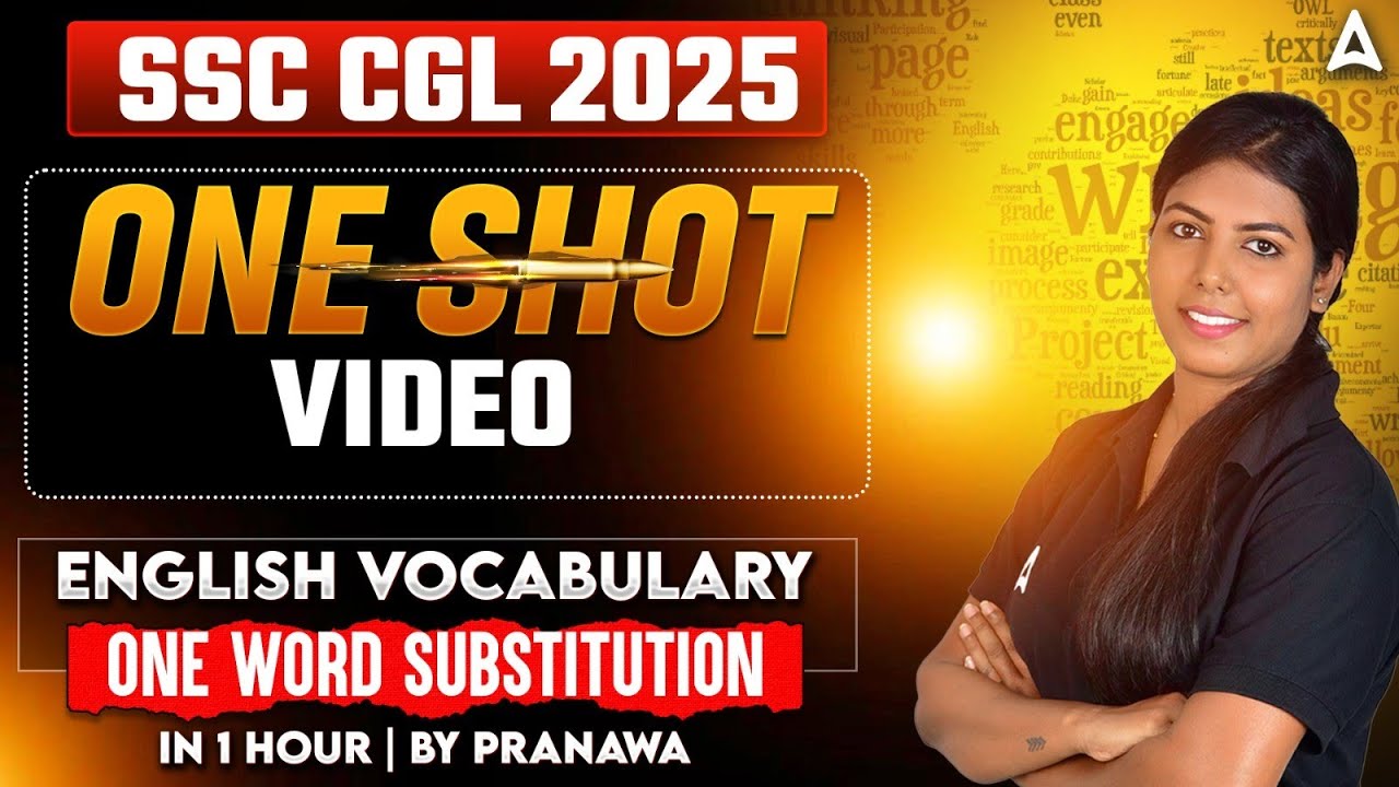 SSC CGL English One Shot | Vocabulary for SSC CGL One Word Substitution | By Pranawa Ma'am