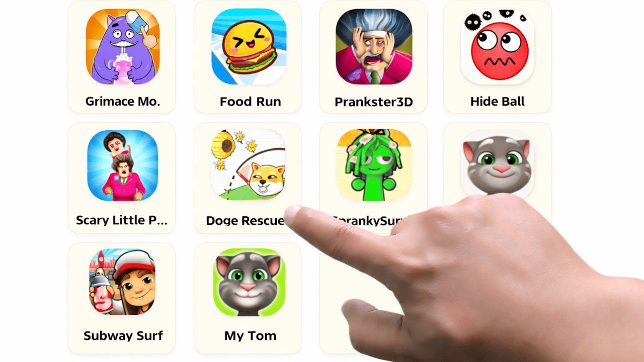 Prankster 3D, Grimace Monster Scary Survival, Spranky Survival, Doge Rescue, Subway Surfers, My Tom
