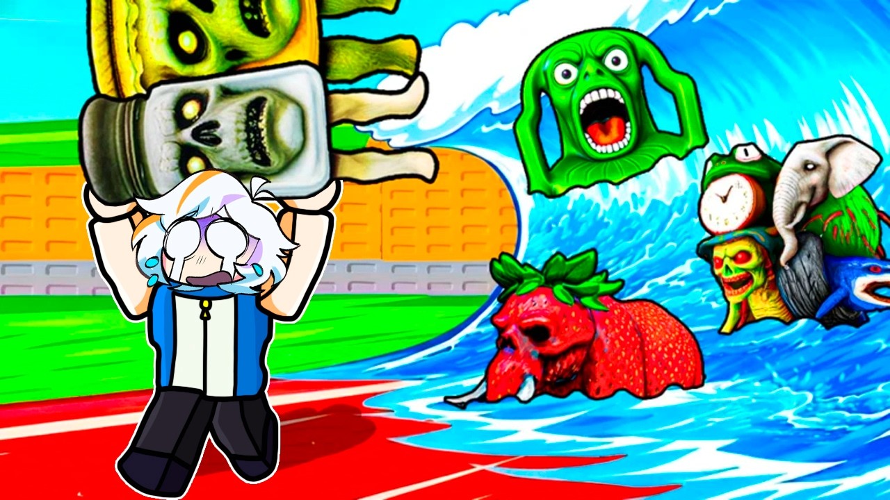 ESCAPA DEL MEGA TSUNAMI DE BRAINROTS ZOMBIE COMPLETO (ROBLOX)