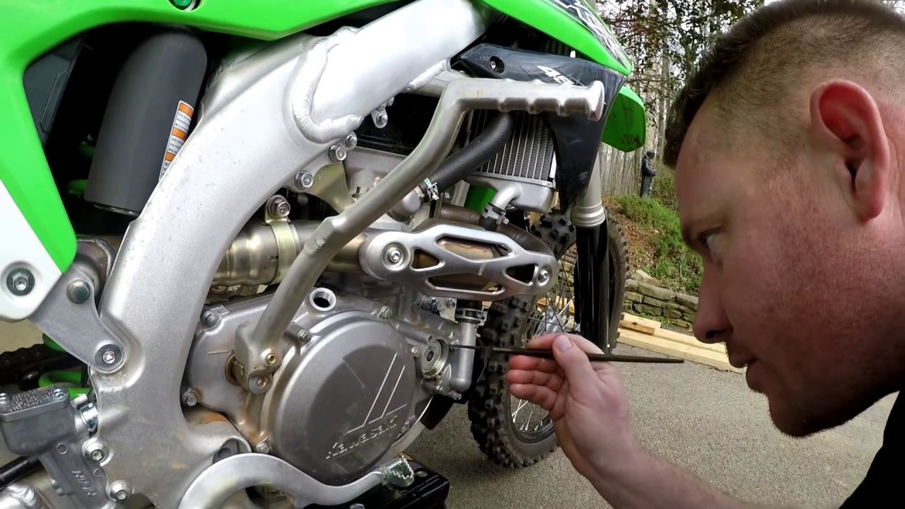 Break in oil change on my new Kx 450f Dirt bike
