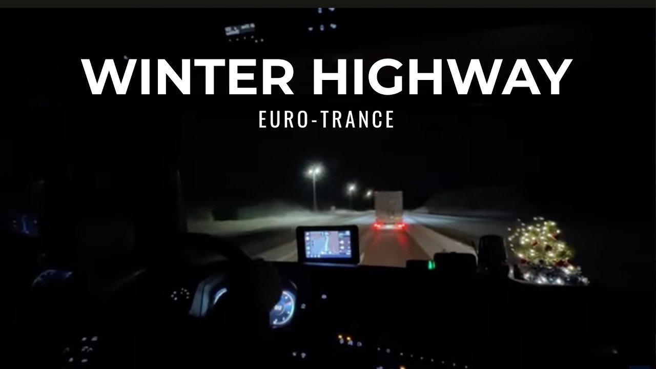 Snow Road Night Drive POV 4K | Euro Trance Music | Winter Highway
