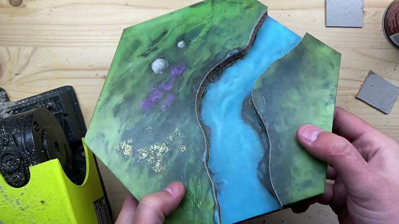 Building 3D Modular Hexagon Gaming Terrain the Easy Way (Part 4) - Making Incised Stream Tiles