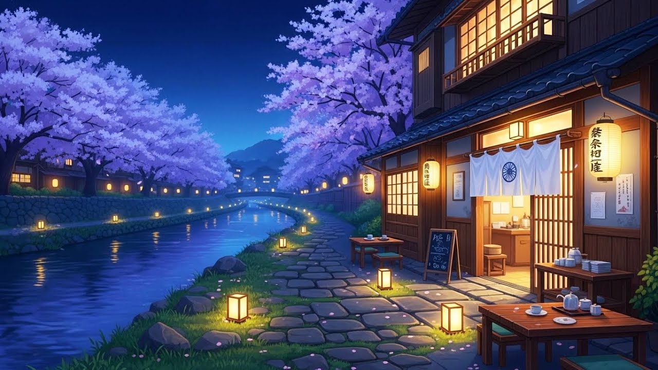 Chill Lofi Beats | Japanese Town Ambience & Golden Hour Hues 🎶 Retro Anime Vibes