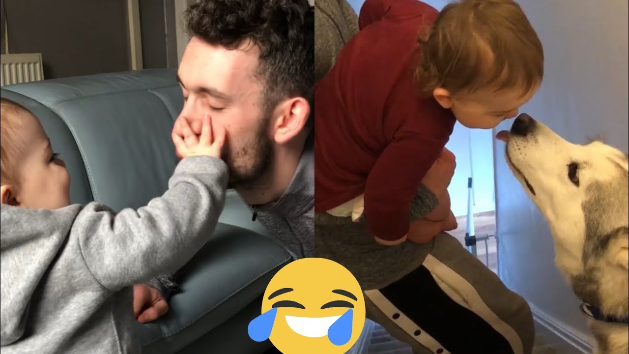 My Baby Refuses to Kiss Dad and will ONLY kiss the Huskies!!