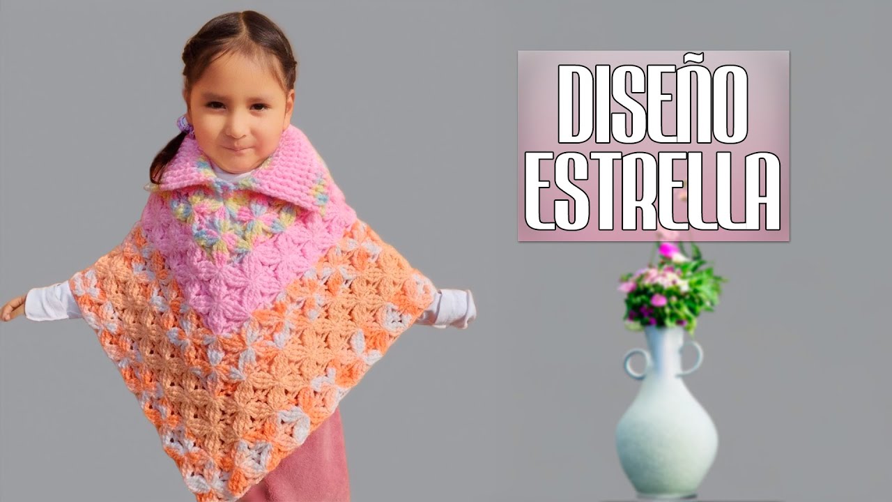 PONCHOS A CROCHET PARA NIÑAS PASO A PASO ✅