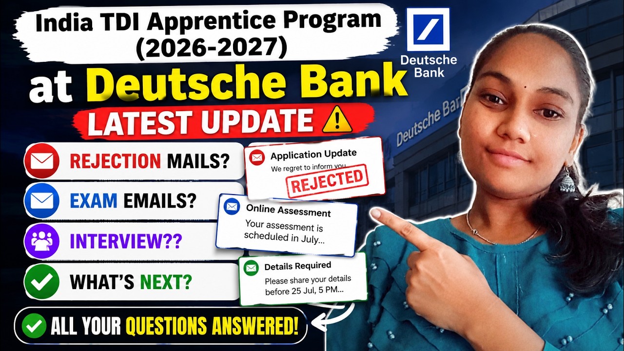TDI Apprentice Deutsche Bank | Latest Update | Rejection Mails? |Teams Call?| Online Assessment