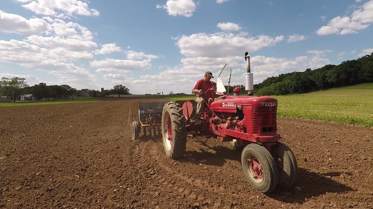 Planting Sudangrass seed with our Farmall H