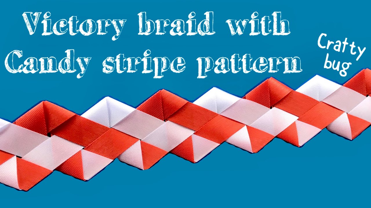 VICTORY BRAID WITH CANDY CANE STRIPE PATTERN; how to make homecoming mum braids & chains|| DIY mums