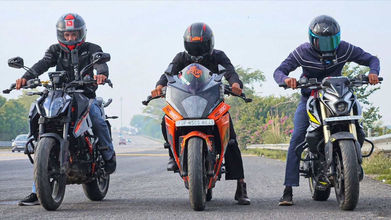 2025 Duke 390 vs Rc 390 vs Pulsar NS400z || Drag Race || full throttle race