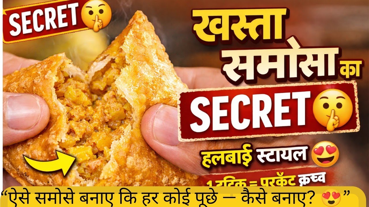 “हलवाई वाले खस्ता समोसे का SECRET 🤫 | 1 ट्रिक और परफेक्ट क्रंच समोसा 😍🔥”Halwai Style Samosa Recipe!🤤