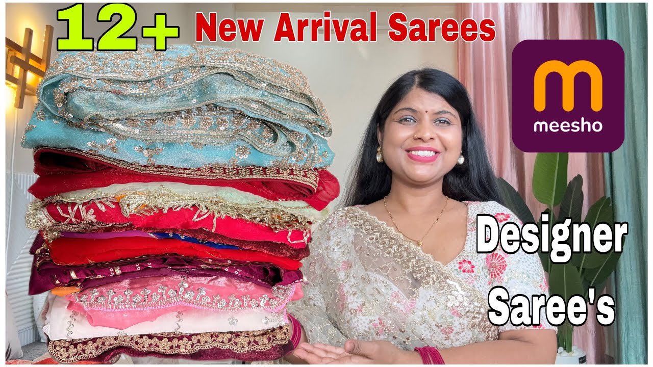 MEESHO 12 +🥰NEW ARRIVAL Partywear Saree's | Meesho Partywear handwork saree #meesho #saree