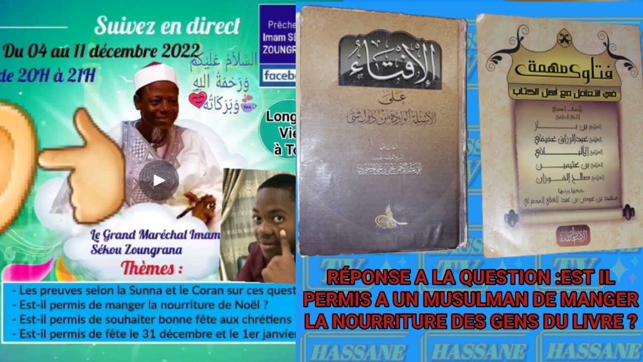 RÉPONSE A LA QUESTION :EST IL PERMIS A UN MUSULMAN DE MANGER LA NOURRITURE DES GENS DU LIVRE ?