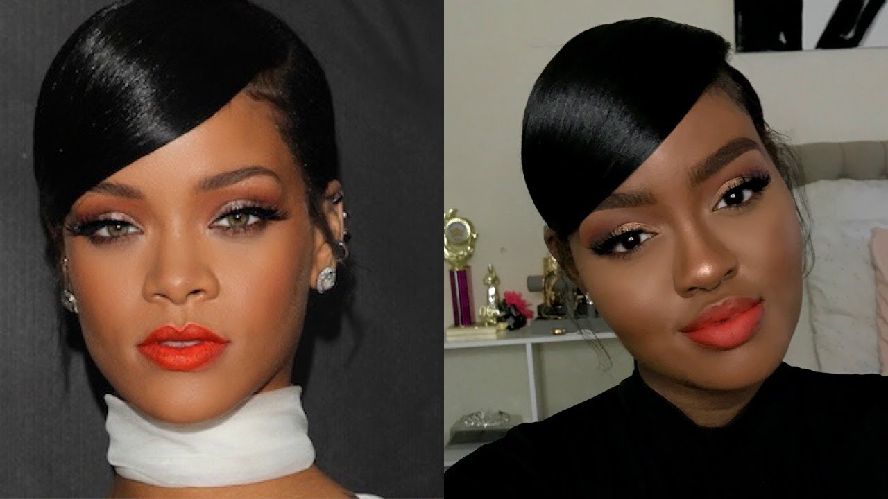 RIHANNA Inspired Orange Lips Makeup Tutorial