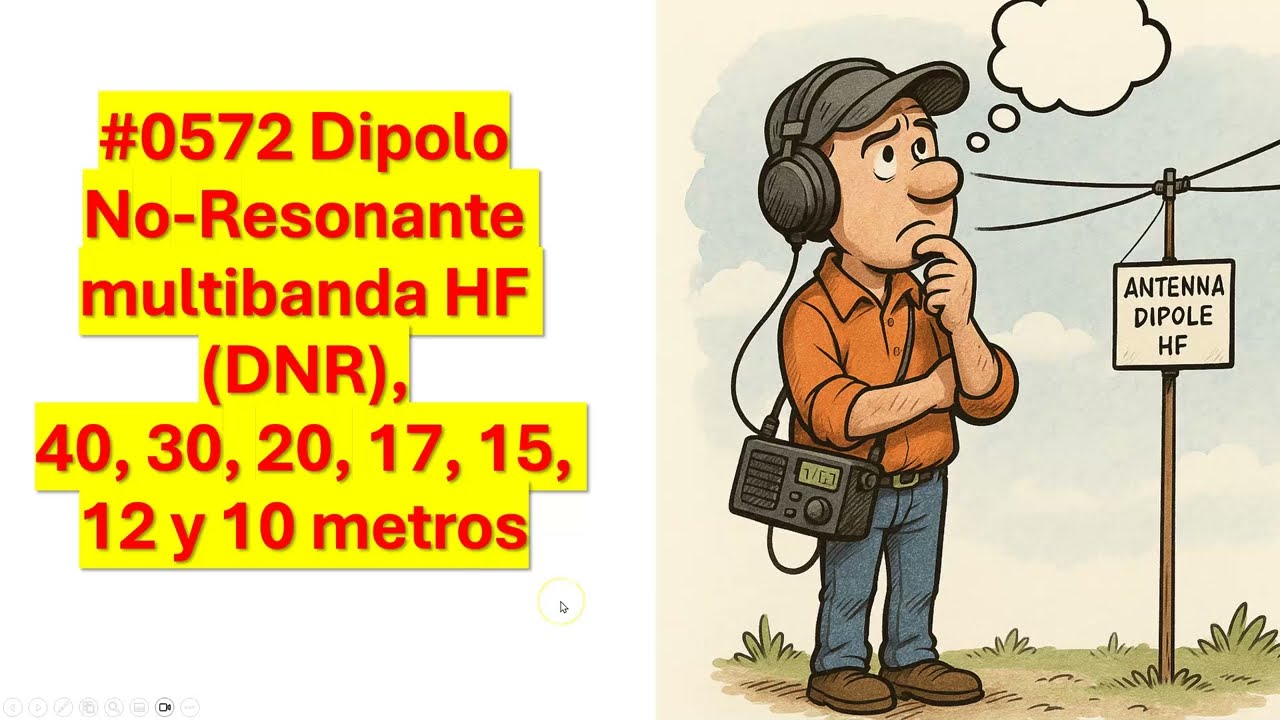 #0572 Dipolo No Resonante multibanda, DNR, HF 40 a 10 m sin transformador vs G5RV,  Parte 1/2, XQ2CG