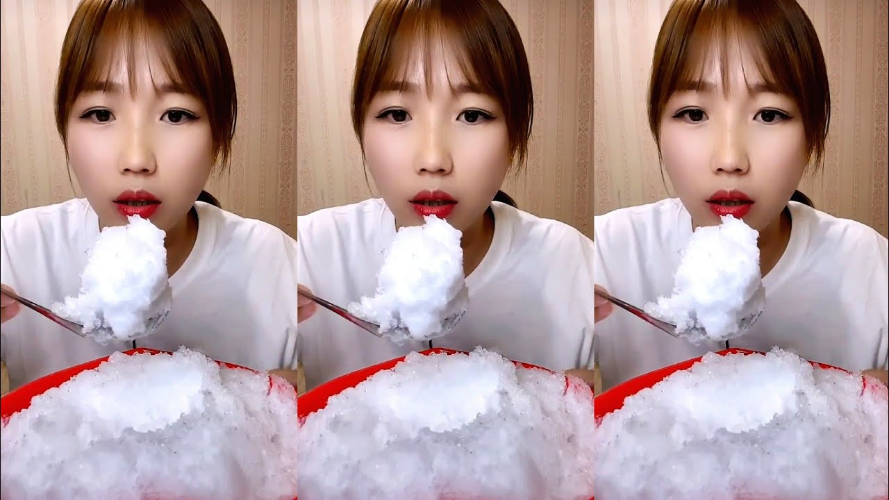 ASMR WHITE ICE EATING / ICE EATING