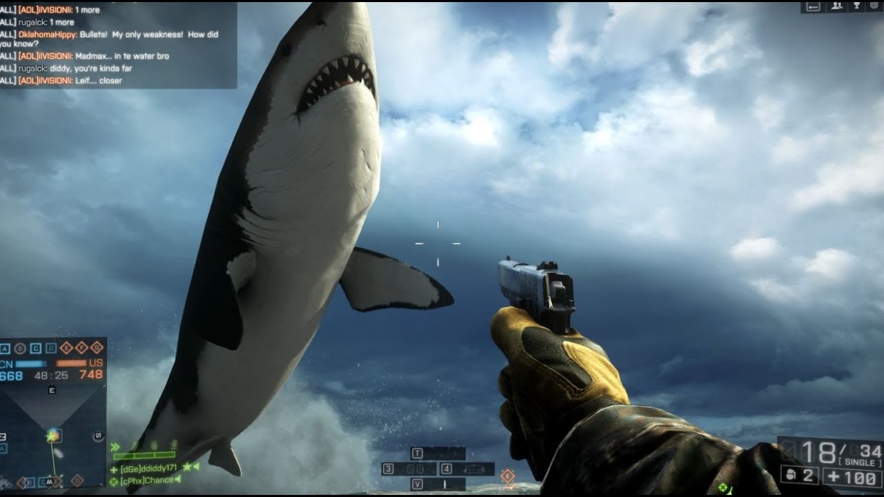 BATTLEFIELD 4 MEGALODON FOUND! BF4 Naval Strike Giant Shark Easter Egg