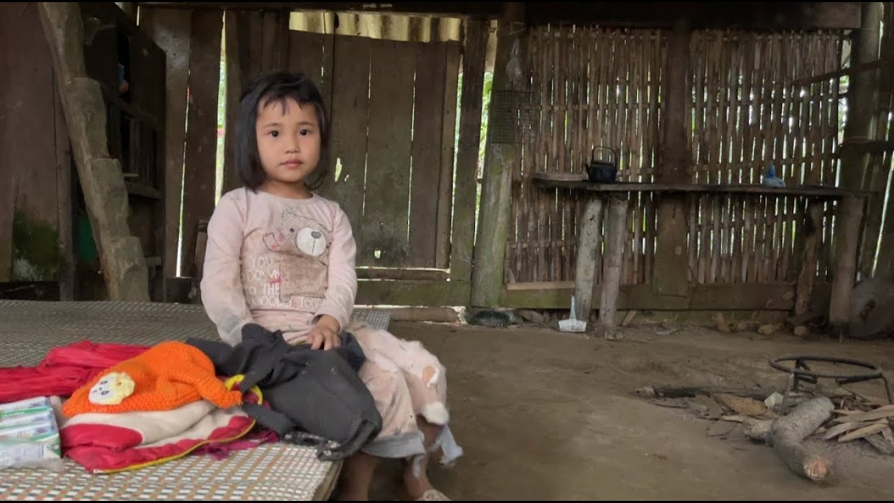 400 Day Poor 8 year old girl lives alone in a small house, struggling to make a living