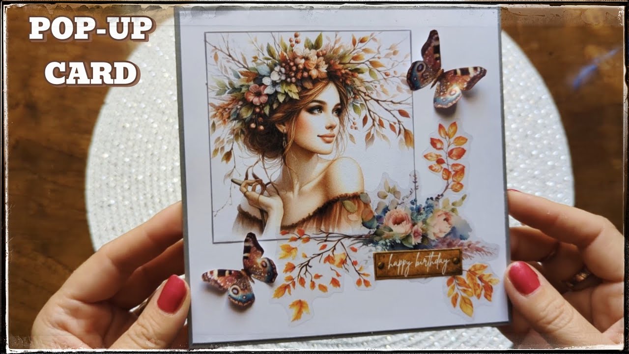 Autumn grace &hearts;️ 🍁🍂 3D flowers POP-UP CARD DIY🦋🍁🍂 #cardcreations 