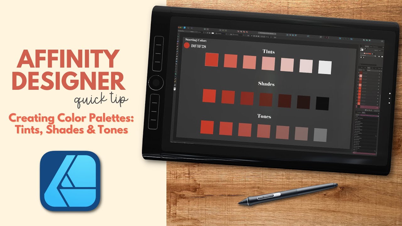 Affinity Designer Tutorial | Create a Quick Monochromatic Color Palette | Color Chords in Desktop