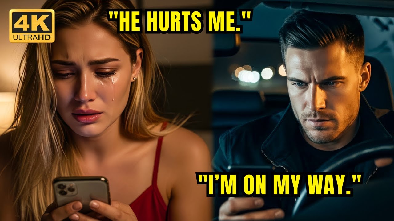 “He Hurts Me,” She Texted the Wrong Number—A Single Dad Replied, “I’m on My Way.”