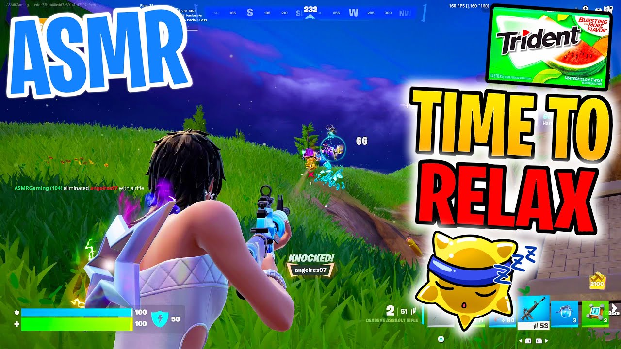ASMR Gaming 😴 Fortnite Time to Relax! Gum Chewing 🎮🎧 Controller Sounds + Whispering 💤