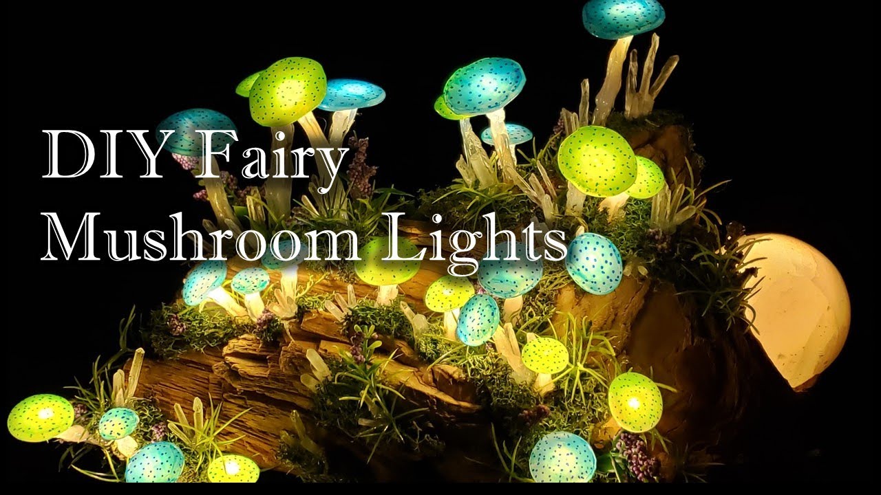 DIY Mushroom Fairy LED Lights, making hot glue Mushrooms, Pagan Crafting