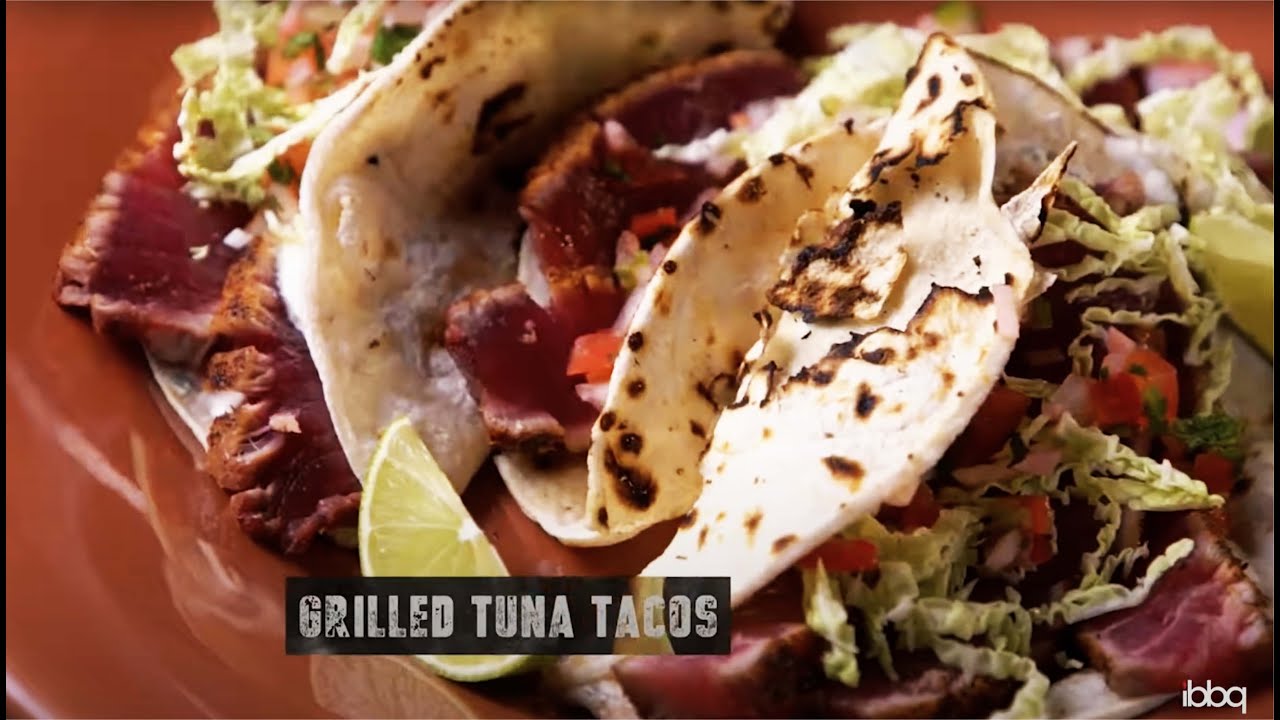 Tuna Tacos on the Angara Grill Table by celebrity chef Steven Raichlen on PBS show Project Fire