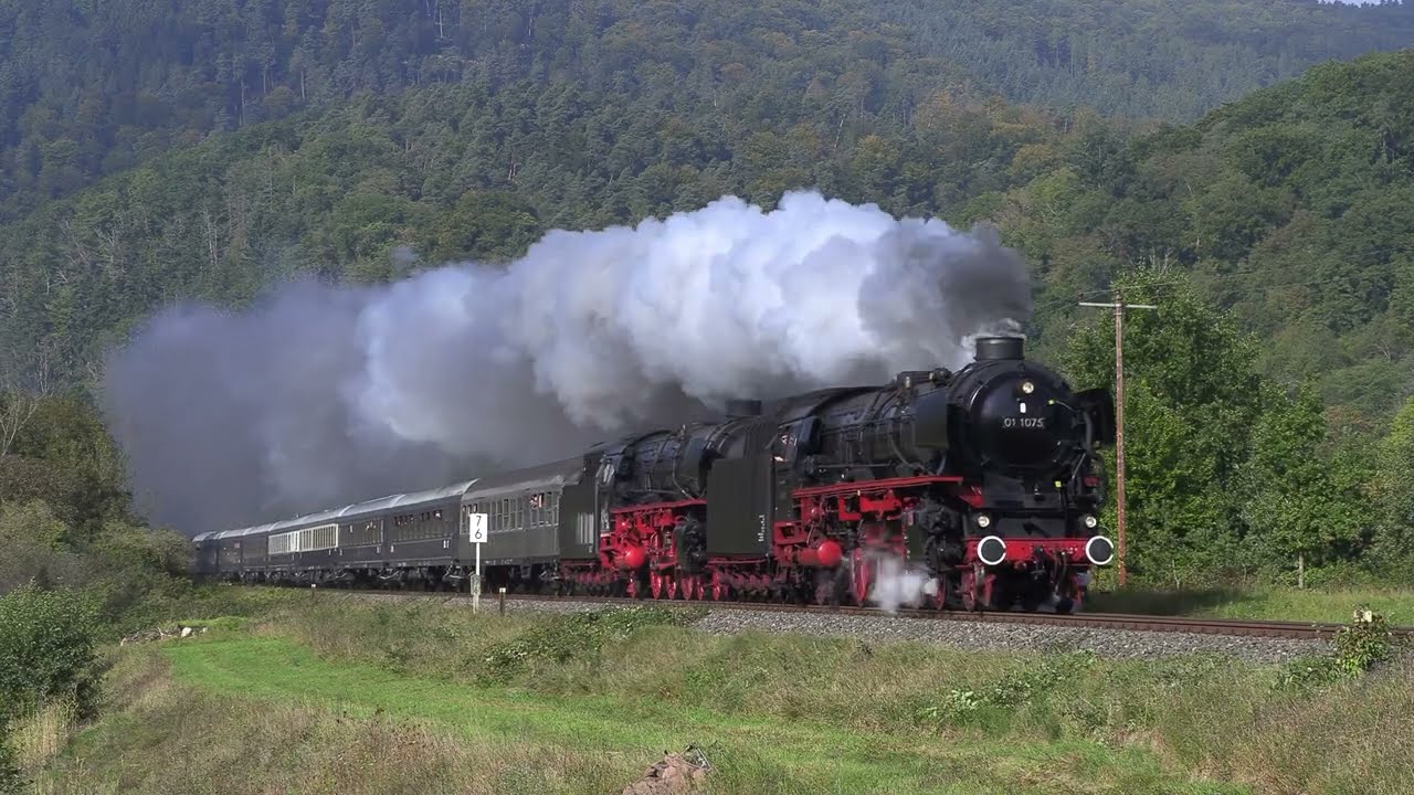 01 1075 und 01 1104 mit Sonderzug von Darmstadt nach Aalen am 2.10.2025