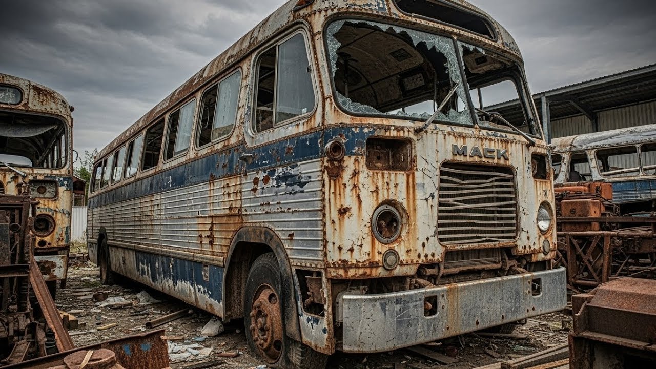 ASMR Bus Restoration Full Rebuild of Mack C-49 Bus (1952) | Abandoned to Factory New