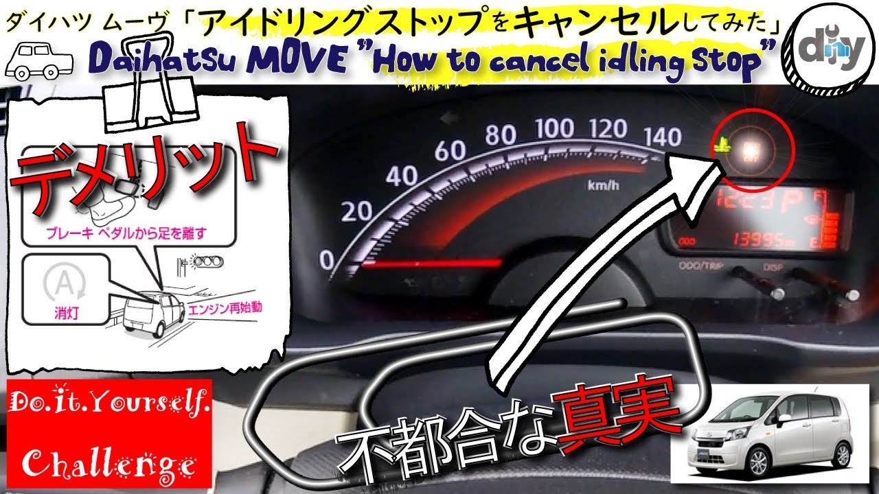 ダイハツ ムーヴ 「アイドリングストップのデメリット･解除方法」 /Daihatsu MOVE ''How to cancel idling stop'' /D.I.Y. Challenge