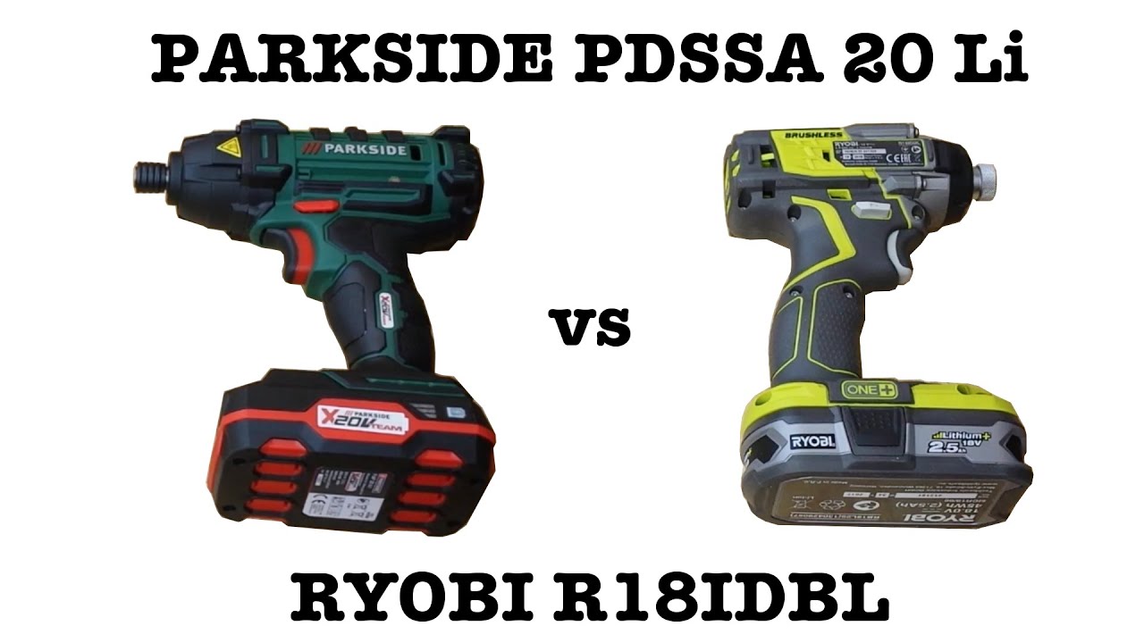#017 Wkrętarki udarowe: Parkside PDSSA 20 Li vs Ryobi One+ R18IDBL