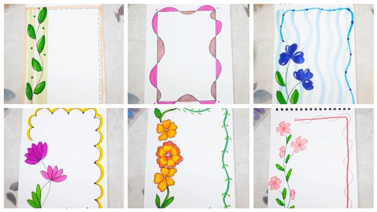 BEAUTIFUL FRONT PAGE DESIGNS/ PROJECT WORK DESIGNS/A4 SHEET/ BORDER DESIGN FOR SCHOOL PROJECT