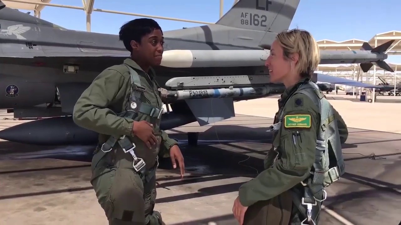 Lashana Lynch F-16 Ride with Real Female Fighter Pilot Lt Col Kristin Hubbard: Captain Marvel 2019